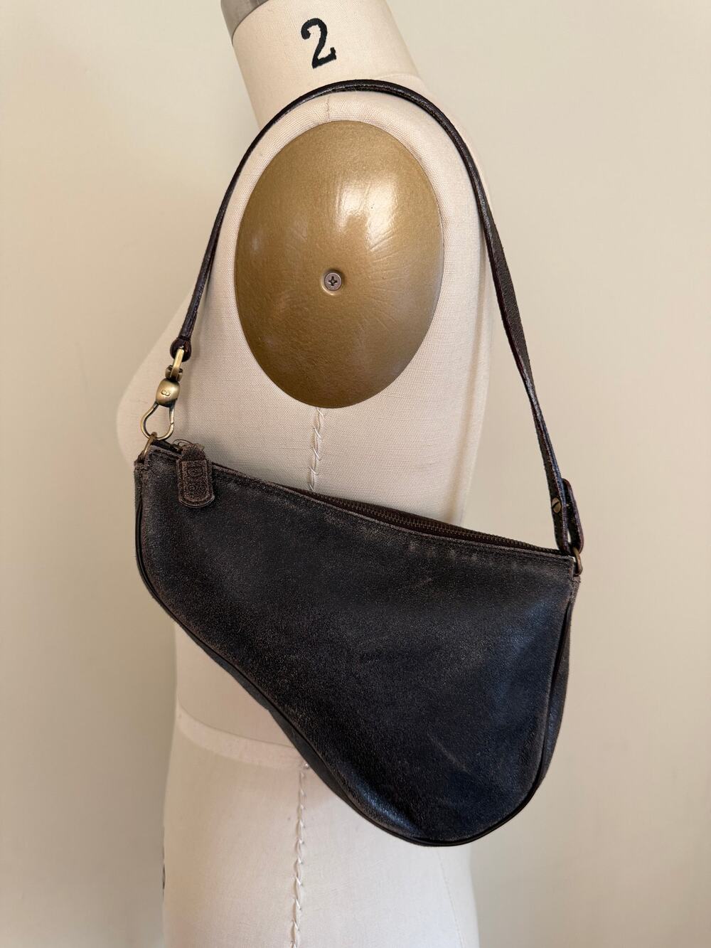 Christian Dior by John Galliano 2001 Vintage Leather Saddle Pochette ShoulderBag